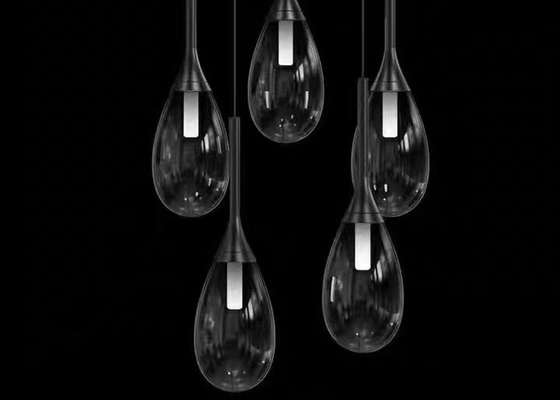 Glass Chandelier Ceiling Luxury Interior Led Design Modern Hanging Lamps Pendant Light