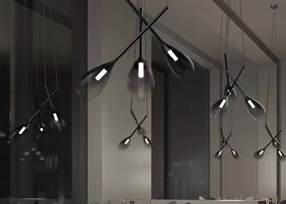 Glass Chandelier Ceiling Luxury Interior Led Design Modern Hanging Lamps Pendant Light