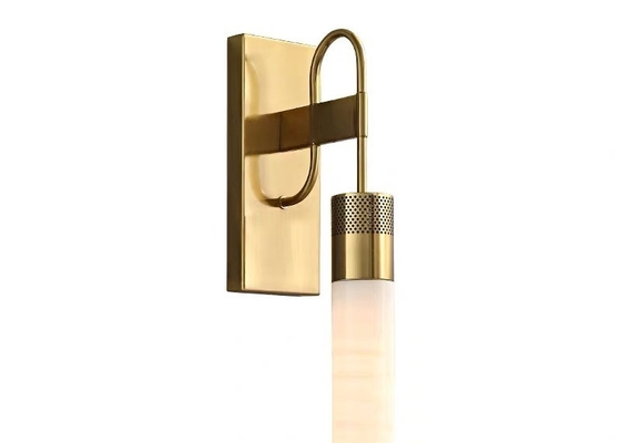 White marble  led round and long and plating gold wall lamp for hotel