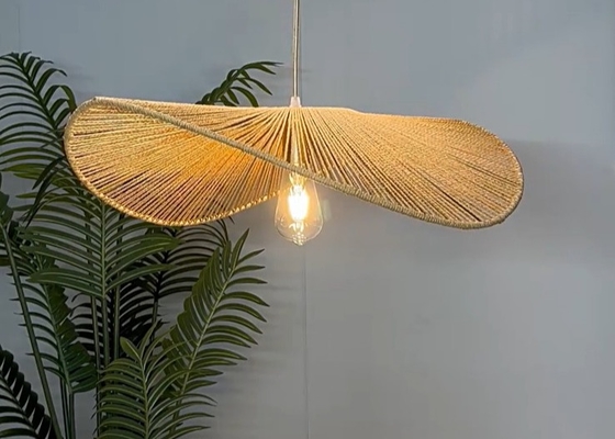 Wabi-sabi style rope chandelier simple creative bedroom living room lamp hand-woven Japanese retro homestay restaurant lamp