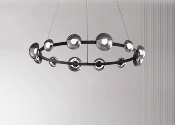 Round pendant lamp long glass lamp for homedecor unique design for home LED bulb