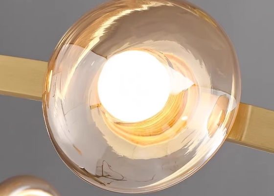 Round pendant lamp long glass lamp for homedecor unique design for home LED bulb