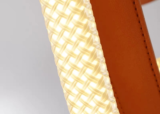 Leather chandelier led tube big light for Villa Interiordesign Pendant lamp