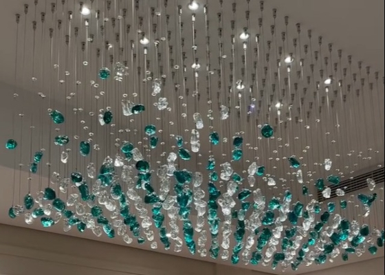 Hotel villa stone leaf and bird chandelier for hotel big pendant lamp for home