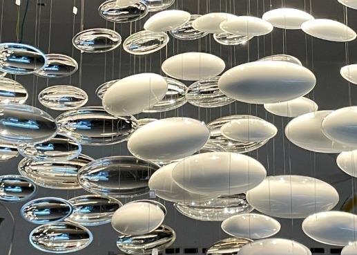 Romantic ribbon art chandelier glass twisted strip shape hotel lobby exhibition hall theater non-standard engineering chandelier