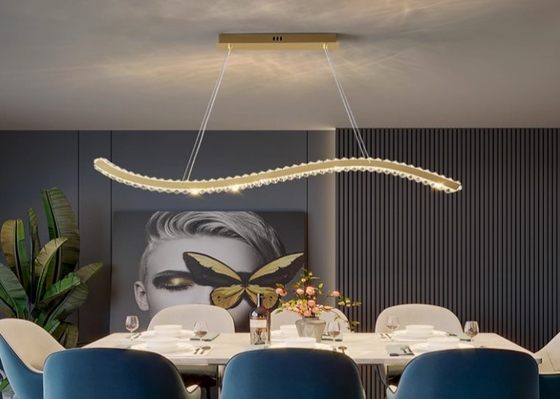 Restaurant lamp wavy crystal chandelier light luxury creative simple kitchen island lamp shop cash register bar lamp