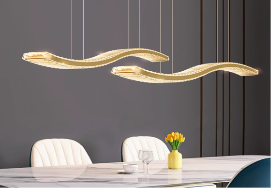 Restaurant lamp wavy crystal chandelier light luxury creative simple kitchen island lamp shop cash register bar lamp