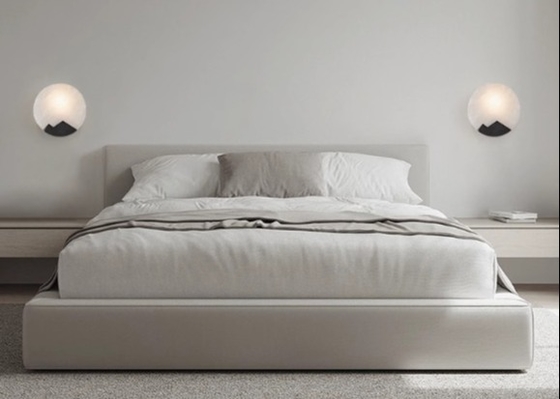 Modern wall lamp round glass bedroom bedside lamp designer light luxury lamp Nordic living room background wall lamp