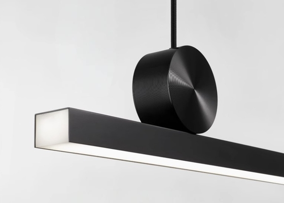 Restaurant chandelier minimalist lamp Nordic style simple modern one-line aluminum tea room bar dining room dining table long strip lamp