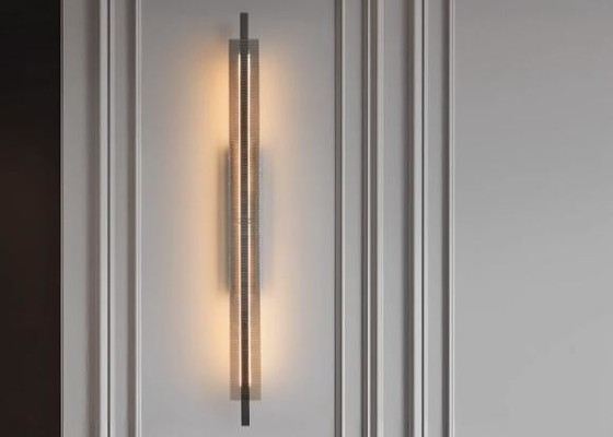 All-copper Italian wall lamp living room grille background wall lamp modern high-end light luxury minimalist long strip bedroom wall lamp