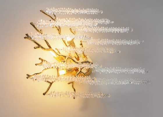 Post-modern light luxury personality villa model room living room dining room bedroom lamp creative tassel branch crystal chandelier