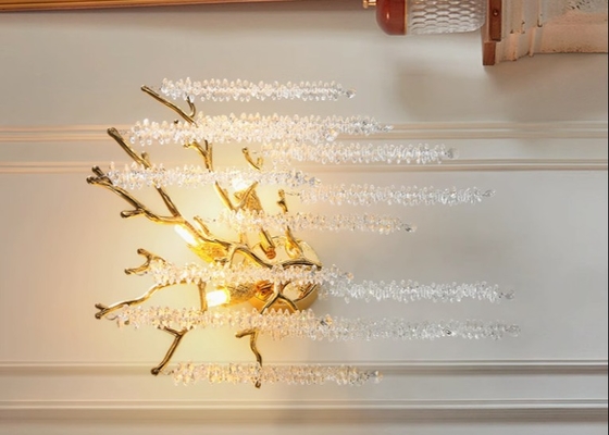 Post-modern light luxury personality villa model room living room dining room bedroom lamp creative tassel branch crystal chandelier