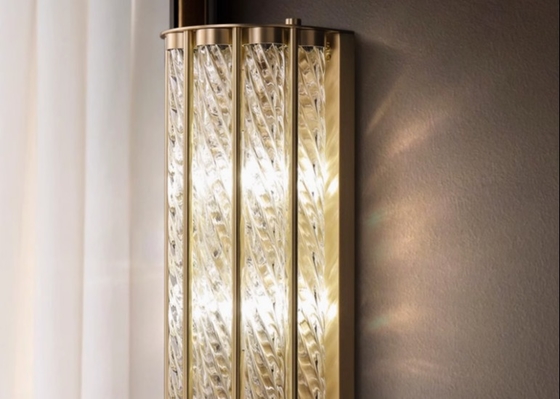 All-copper light luxury living room atmospheric wall lamp modern simple high-end hotel lobby corridor aisle background wall lamp