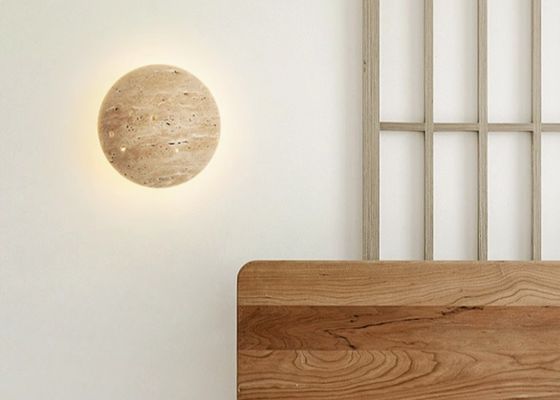 Yellow travertine wall lamp bedroom for home decorator interior stone wall lamp
