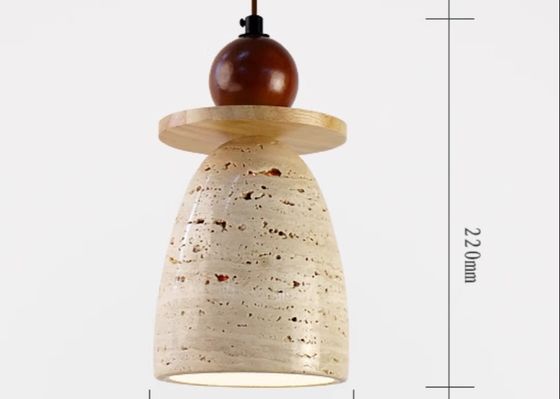 Yellow travertine wooden pendant lamp bedroom for home decorator interior stone pendant lamp