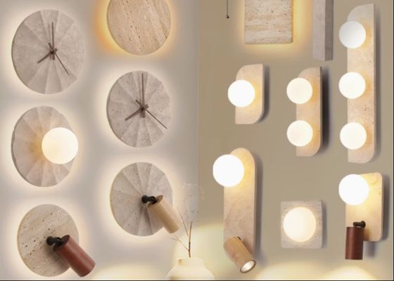 Yellow travertine wooden pendant lamp bedroom for home decorator interior stone pendant lamp