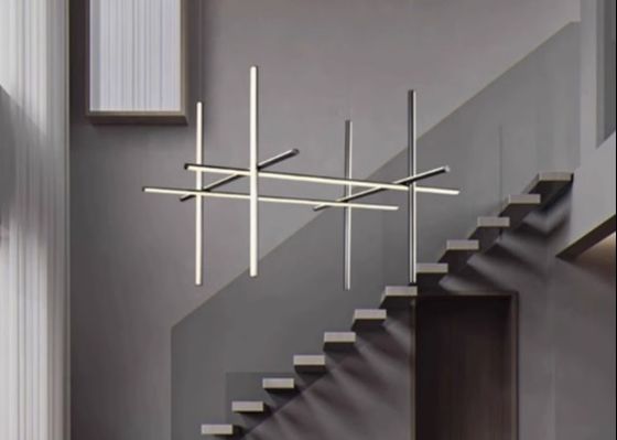 Light luxury simple gold led project chandelier designer model room cafe restaurant chandelier