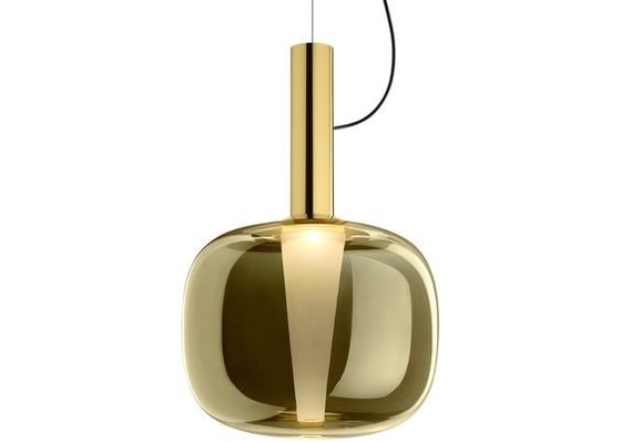 lampara rose golden shinny golden chrome sliver decorative glass pendant light for restaurant