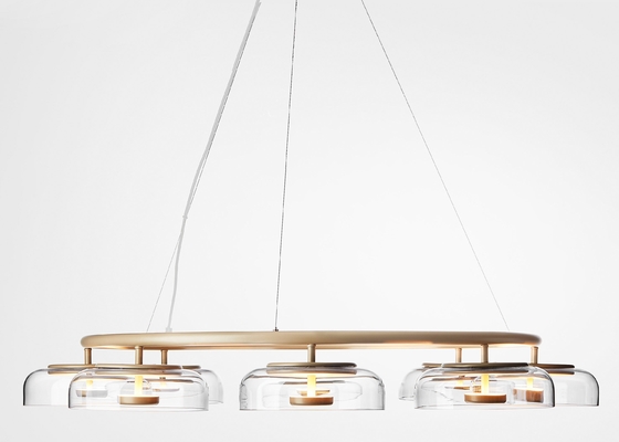 Modern Simple  Indoor Led Bedside Hotel  Gold Small Glass Pendant Lamp