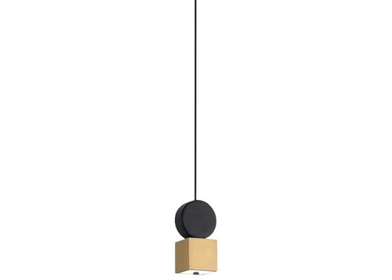 LED Black and Gold Indoor Lighting Adjustable Long Cord Staircase Brass Pendant Lamp