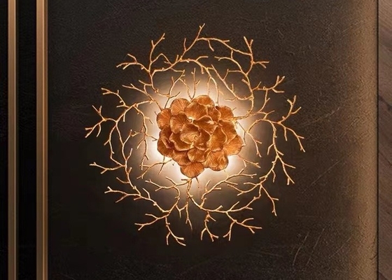 Copper High Quality Living Room Flower Plant Decorative Wall Lights