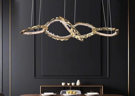 Light luxury copper ring staggered chandelier restaurant living room creative luxury decorative lamps