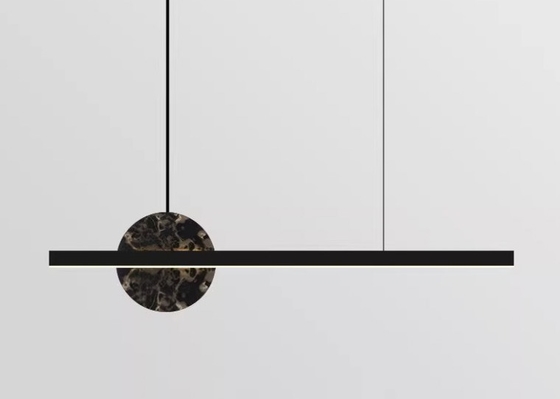 Italian style copper restaurant chandelier marble minimalist luxury dining table lamp modern minimalist designer bar long strip lamp