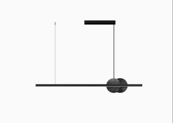 Restaurant chandelier one word long strip modern simple light luxury minimalist designer marble one word long strip lamp