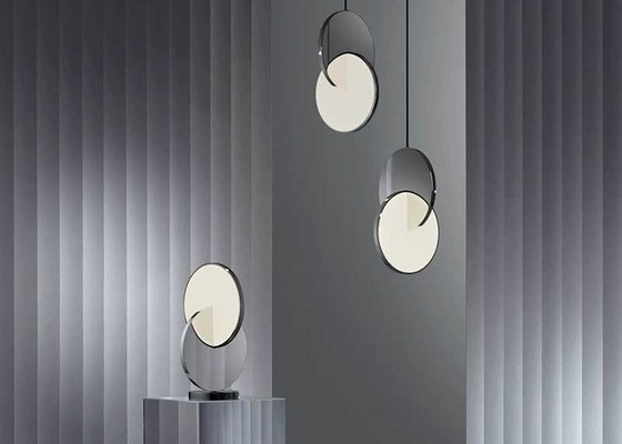 Modern led metal drop pendant lighting fixtures indoor mirror ceiling chandelier living room decor pendant lamp